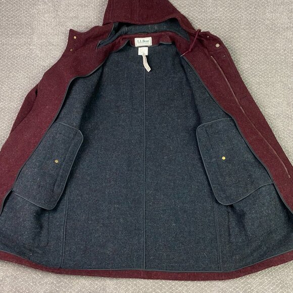Vintage LL Bean Coat Jacket Mens Large Tall Red Hooded USA Blanket NWT Deadstock - Picture 8 of 16